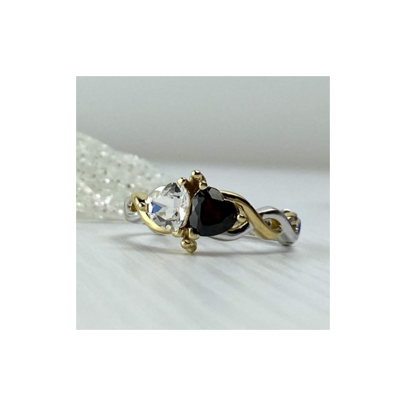 925 Sterling Silver Gold Plated Almandine & Spinel 