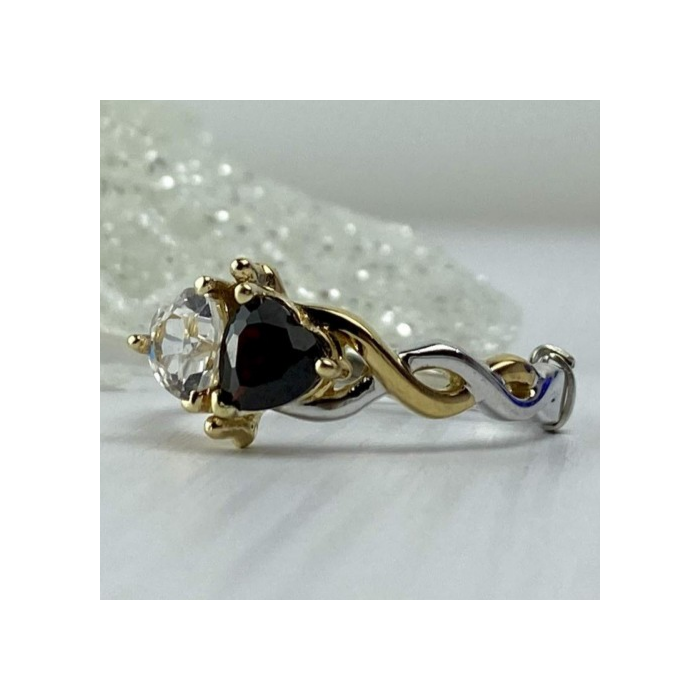 925 Sterling Silver Gold Plated Almandine & Spinel 