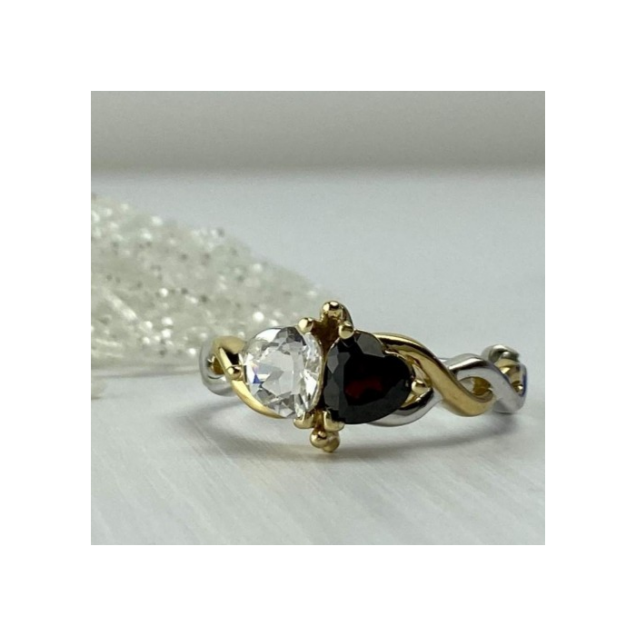 925 Sterling Silver Gold Plated Almandine & Spinel 