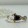 925 Sterling Silver Gold Plated Almandine & Spinel 