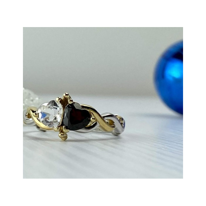 925 Sterling Silver Gold Plated Almandine & Spinel 