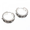 925 Sterling Silver Pink Spinel & Black Enamel Earrings