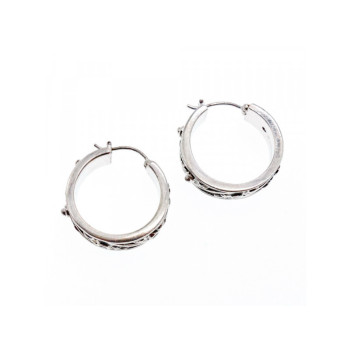 925 Sterling Silver Pink Spinel & Black Enamel Earrings