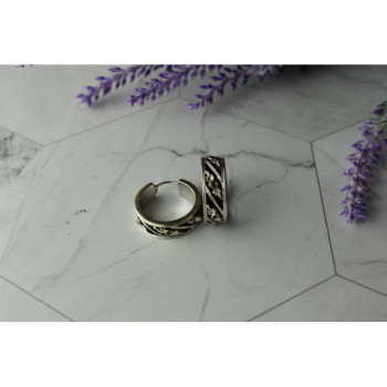 925 Sterling Silver Pink Spinel & Black Enamel Earrings