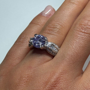 925 Sterling Silver CZ Ring Size 6