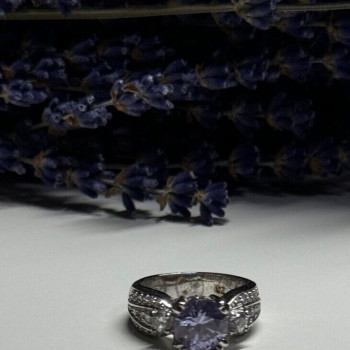 925 Sterling Silver CZ Ring Size 6