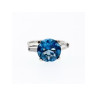 925 Sterling Silver Blue Topaz & Quartz Ring Size 6.5