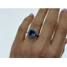 925 Sterling Silver Blue Topaz & Quartz Ring Size 6.5