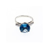 925 Sterling Silver Blue Topaz & Quartz Ring Size 6.5