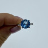 925 Sterling Silver Blue Topaz & Quartz Ring Size 6.5