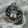 925 Sterling Silver Empire State Building Enamel Pendant Lenth 1.4 Inch