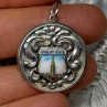 925 Sterling Silver Empire State Building Enamel Pendant Lenth 1.4 Inch