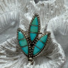925 Sterling Silver Turquoise Brooch Length 1.3 Inch