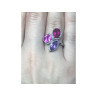 925 Sterling Silver Amethyst & Spinel Ring Size 8