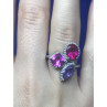 925 Sterling Silver Amethyst & Spinel Ring Size 8