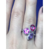 925 Sterling Silver Amethyst & Spinel Ring Size 8