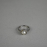 925 Sterling Silver Pearl & Colorless Spinel Ring Size 7