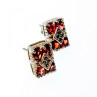 925 Sterling Silver Almandine & Black Spinel Earrings