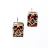 925 Sterling Silver Almandine & Black Spinel Earrings