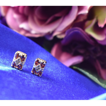 925 Sterling Silver Almandine & Black Spinel Earrings