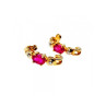 925 Sterling Silver Gold Plated Pink Topaz Stud Earrings