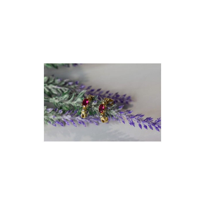 925 Sterling Silver Gold Plated Pink Topaz Stud Earrings