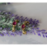 925 Sterling Silver Gold Plated Pink Topaz Stud Earrings