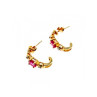 925 Sterling Silver Gold Plated Pink Topaz Stud Earrings