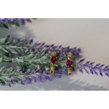 925 Sterling Silver Gold Plated Pink Topaz Stud Earrings