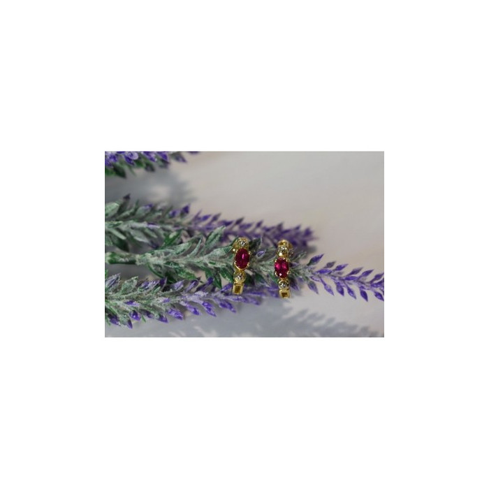 925 Sterling Silver Gold Plated Pink Topaz Stud Earrings