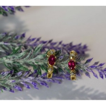 925 Sterling Silver Gold Plated Pink Topaz Stud Earrings