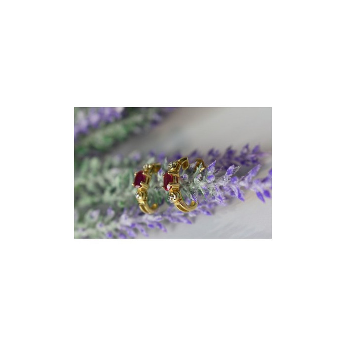 925 Sterling Silver Gold Plated Pink Topaz Stud Earrings