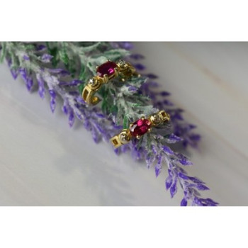 925 Sterling Silver Gold Plated Pink Topaz Stud Earrings