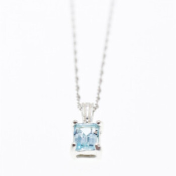 925 Sterling Silver Topaz Chain With Pendant