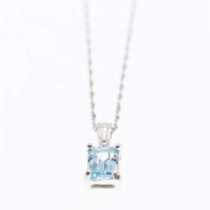 925 Sterling Silver Topaz Chain With Pendant
