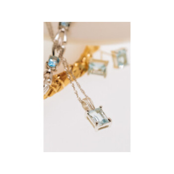 925 STERLING SILVER TOPAZ CHAIN WITH PENDANT