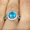 925 Sterling Silver Blue Topaz Ring Size 8