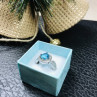 925 Sterling Silver Blue Topaz Ring Size 8
