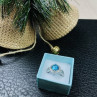 925 Sterling Silver Blue Topaz Ring Size 8