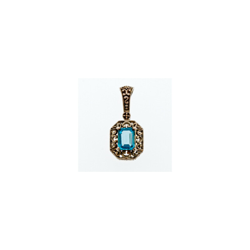 925 Sterling Silver Blue Topaz Pendant