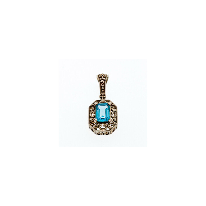 925 Sterling Silver Blue Topaz Pendant