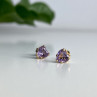 10K Yellow Gold Tanzanite Hearts Earrings