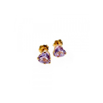 10K YELLOW GOLD TANZANITE HEARTS EARRINGS