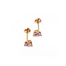 10K YELLOW GOLD TANZANITE HEARTS EARRINGS