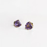10K Yellow Gold Tanzanite Hearts Earrings