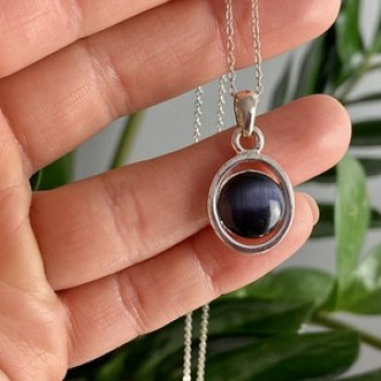 925 Sterling Silver Black Onyx Chain With Pendant