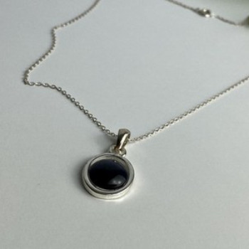 925 Sterling Silver Black Onyx Chain With Pendant
