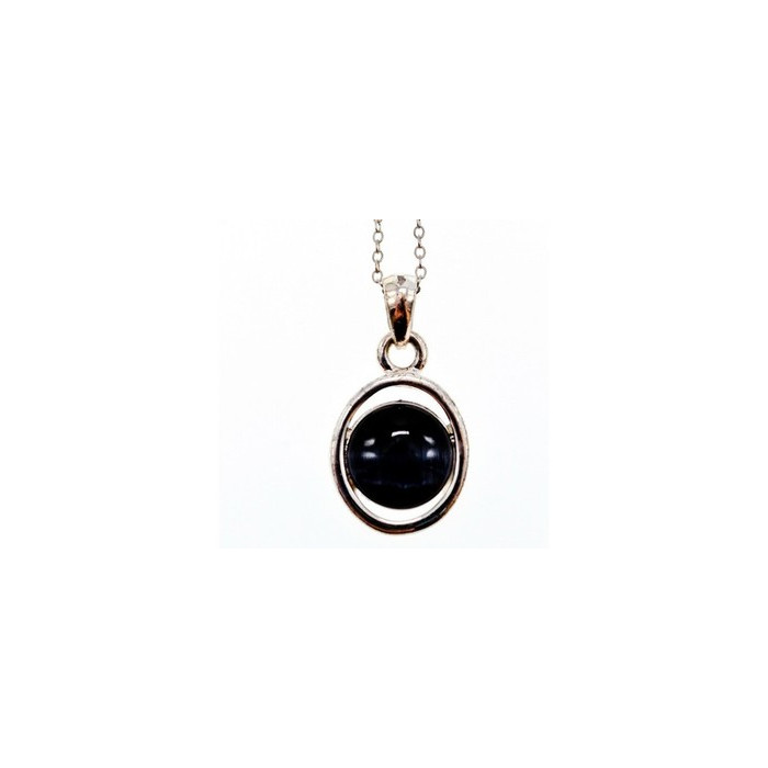 925 Sterling Silver Black Onyx Chain with Pendant