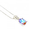 925 Sterling Silver Multicolor CZ Chain With Pendant Italy