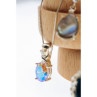 925 Sterling Silver Multicolor CZ Chain With Pendant Italy